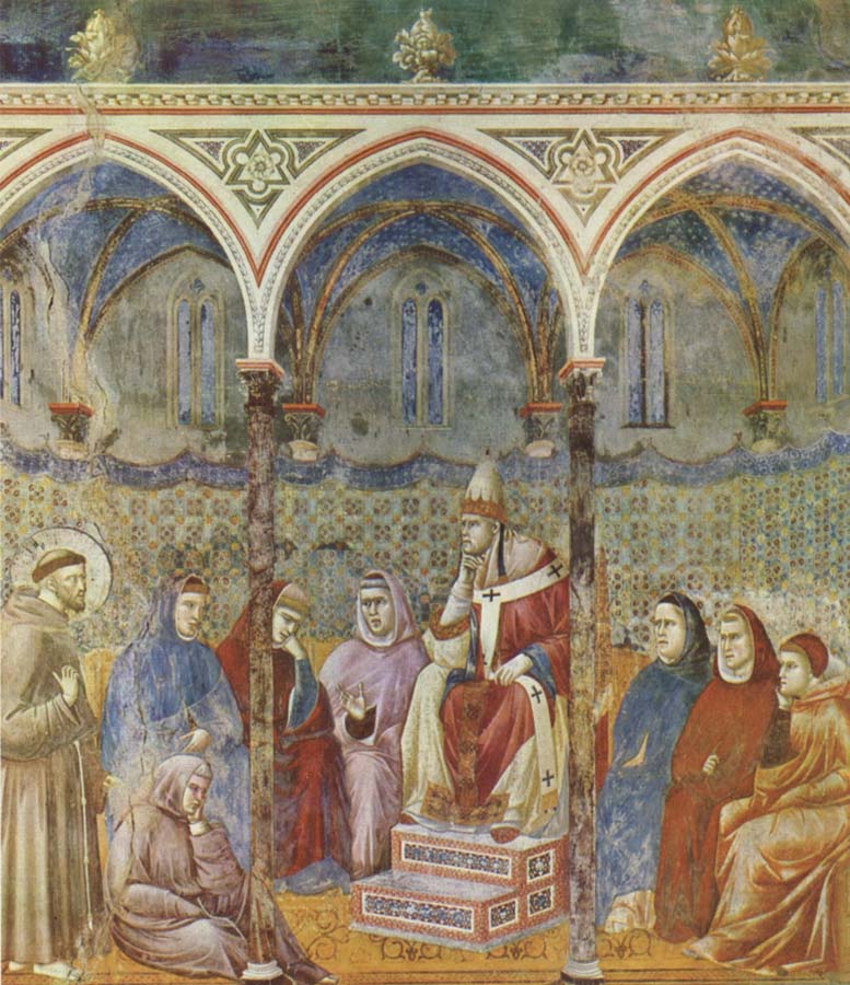 Legend of St Francis St Francis Preaching before Pope Honorius Ill